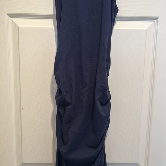 Michael Stars navy midi dress, size L. Form fitting & gathered at the sides. - Picture 2 of 8